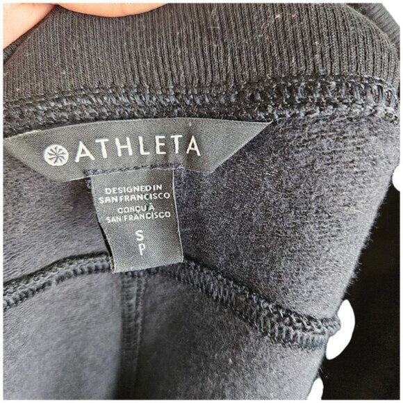 Athleta Black Wide Leg Elastic Waist Baggy Lounge Pants Size Small - Picture 6 of 11